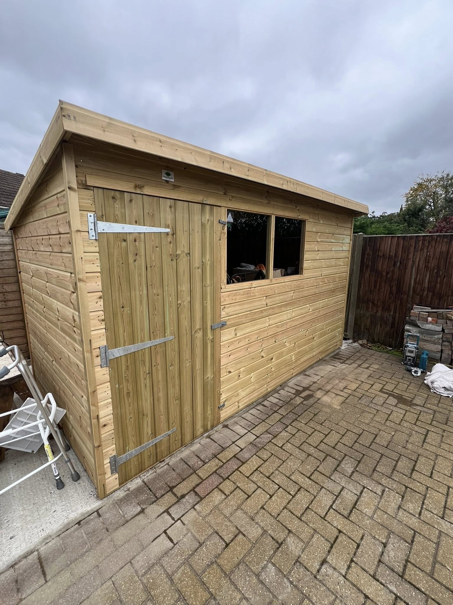 Newly constructed garden shed