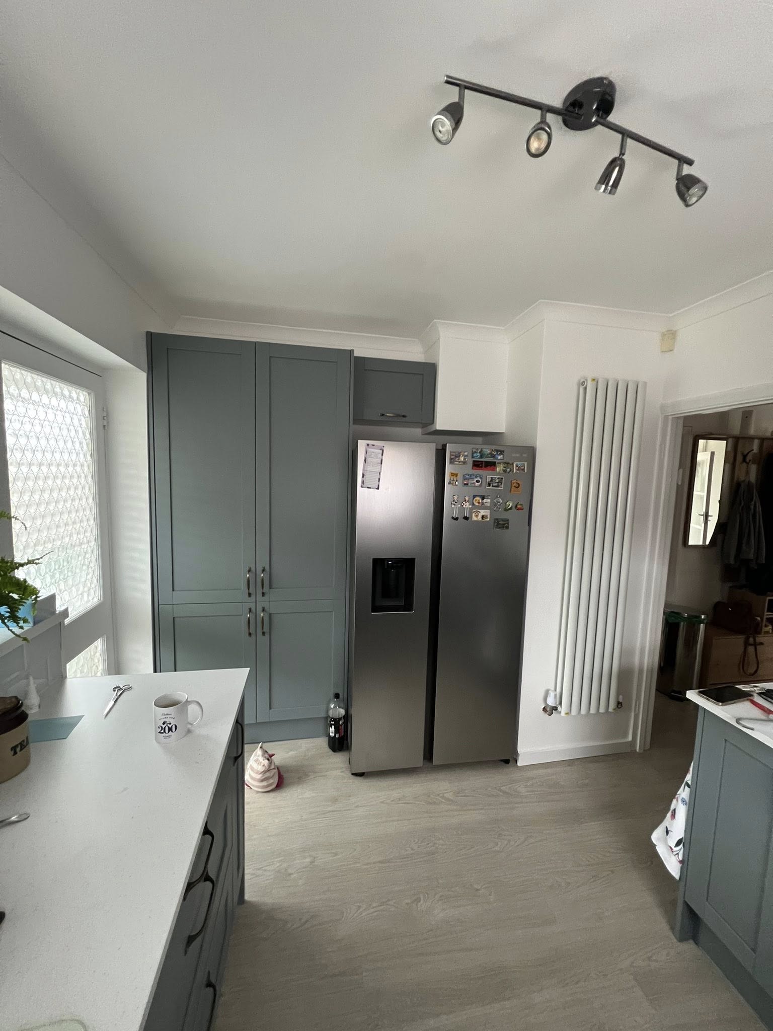 Kitchen with grey cabinetry