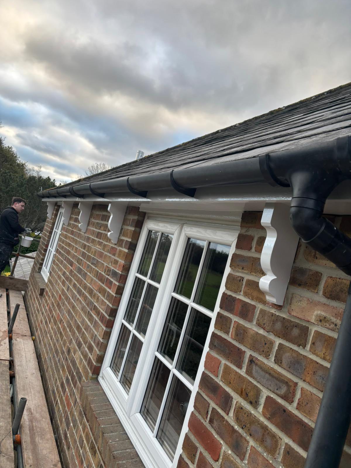 New guttering on brick house
